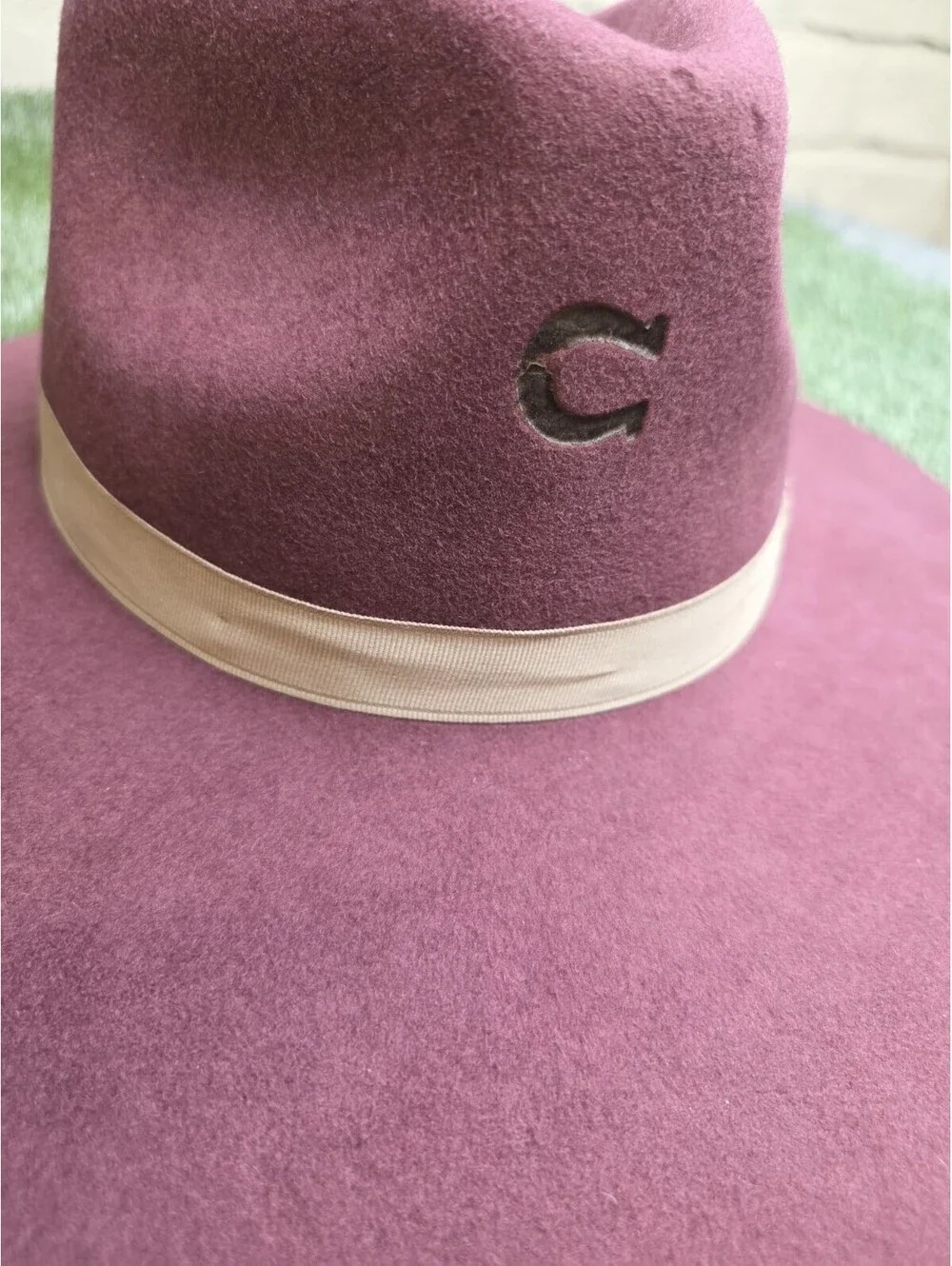 Charlie 1 Horse Women's Highway Hat Burgundy Wool Felt Western Boho - Size Large